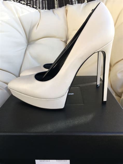 ysl janis pump white|YSL saint laurent pumps.